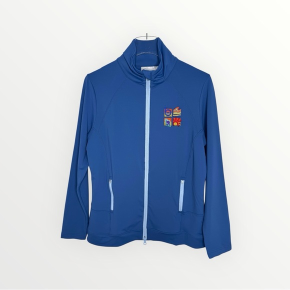 Peter Millar Jackets & Blazers - Peter Millar Womens Jacket Full Zip Teal Large UPF50+ Sun Protection W/Logo NWOT